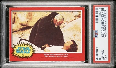 1977 O-PEE-CHEE OPC STAR WARS #72 LUKE SKYWALKER BEN KENOBI PSA 8 NM-MINT RARE - Image 1 of 2