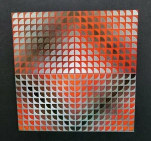 Victor Vasarely "Barson III" Mounted Offset Color Lithograph 1971 - Picture 1 of 2