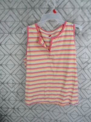 Top Hanes Talla XL Multicolor Rayas Pull Over Sin Mangas Cuello en V Informal Trabajo Foto 1 de 3