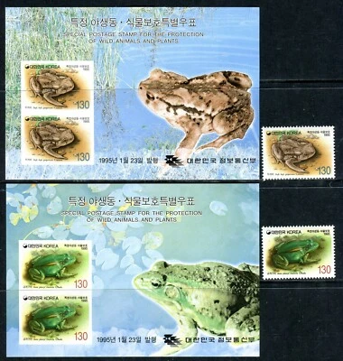 417 - Korea - Wild Animal - Frog - MNH Set + Souvenir Sheets - Image 1 of 2