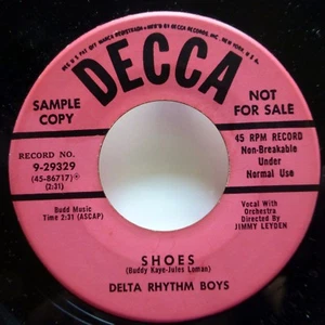 DELTA RHYTHM BOYS 45 Kiss Crazy Baby / Shoes DECCA Promo ws268 - Picture 1 of 2
