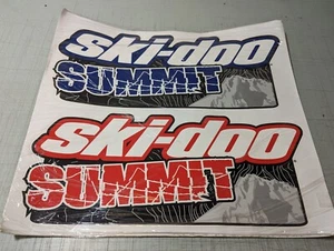 Pair of Genuine Ski-Doo Summit Decals 415129187 NEW OEM Blue Red - Picture 1 of 2