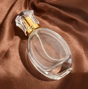 New Flat Oval 50ml +/- 5ml Glass Refillable Empty Atomizer Spray Bottle - Picture 1 of 4