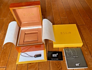 MONT BLANC Wooden Empty Watch Box with Manuals and Accessories EX Condition #R97 - Picture 1 of 12