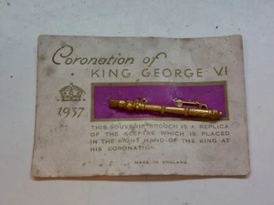 Vintage Coronation of King George VI 1937 Sceptre Brooch - Picture 1 of 4