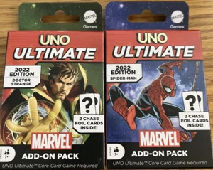 UNO Ultimate 2022 Marvel Doctor Strange Spider-Man Add-On Pack Lot new card game - Picture 1 of 2