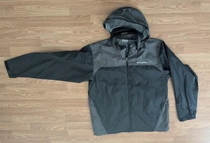 COLUMBIA Gray Hoodie Windbreaker Full Zip Men's L (24" pit-pit, 36" sleeve) - Picture 1 of 7