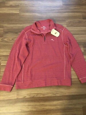 Tommy Bahama $118 Tobago Bay Half Zip Pullover Knit Mens Medium Red Sail M NEW - Image 1 of 4