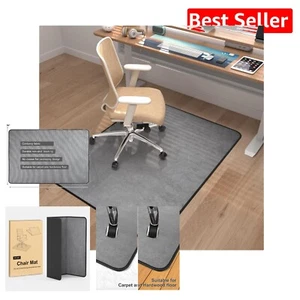 Elegante alfombrilla para silla de pana triple plegable para pisos de múltiples superficies, gris claro 48"x36" - Imagen 1 de 9
