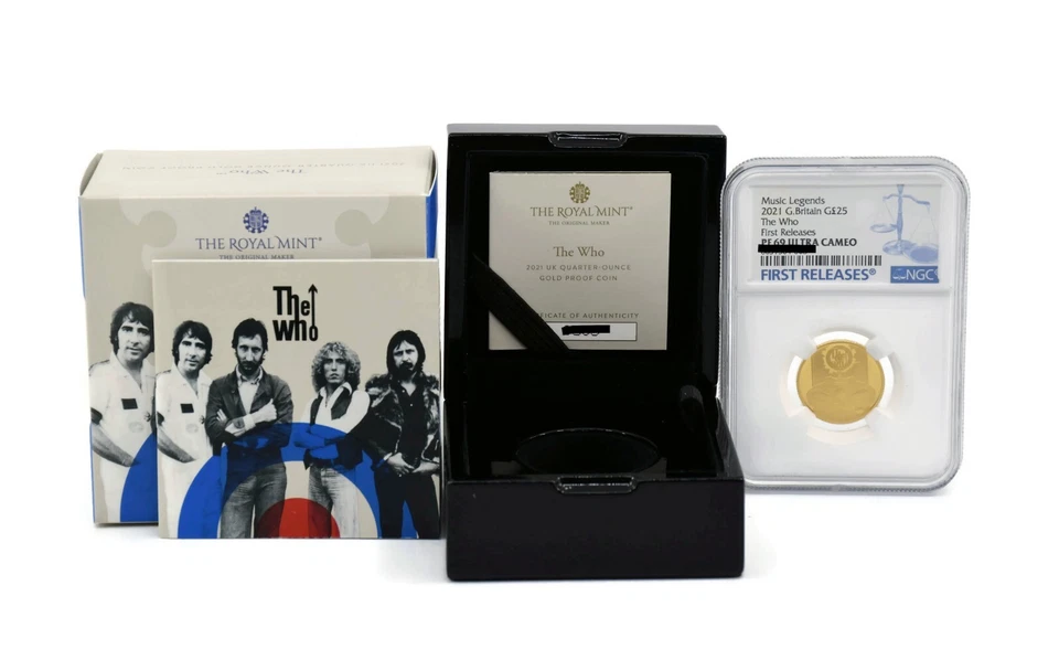 2021 Gran Bretaña The Who 1/4 OZ Oro Moneda NGC PF69 - Imagen 1 de 1