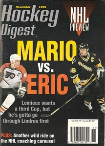 Hockey Digest November 1995 w/ Eric Lindros & Mario Lemieux on front cover - Picture 1 of 1