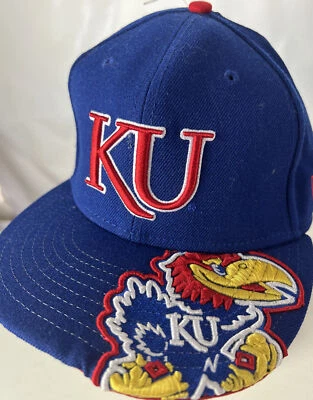 Gorra Kansas Jayhawks KU 59FIFTY Big Hawk Logo Cosida Talla 7 3/8 Ajustada NCAA Foto 1 de 4