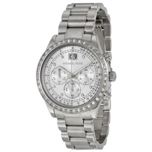 Nuovo Michael Kors Brinkley Color Argento, Cristallo, Glitz, Crono MK6186 - Foto 1 di 3