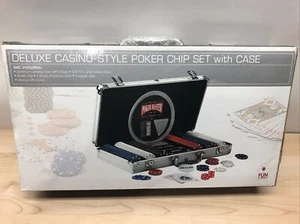 300 Chip Poker Set in Aluminum Case Dice 11.5 G Chips 2 decks of cards Casino - Picture 1 of 6