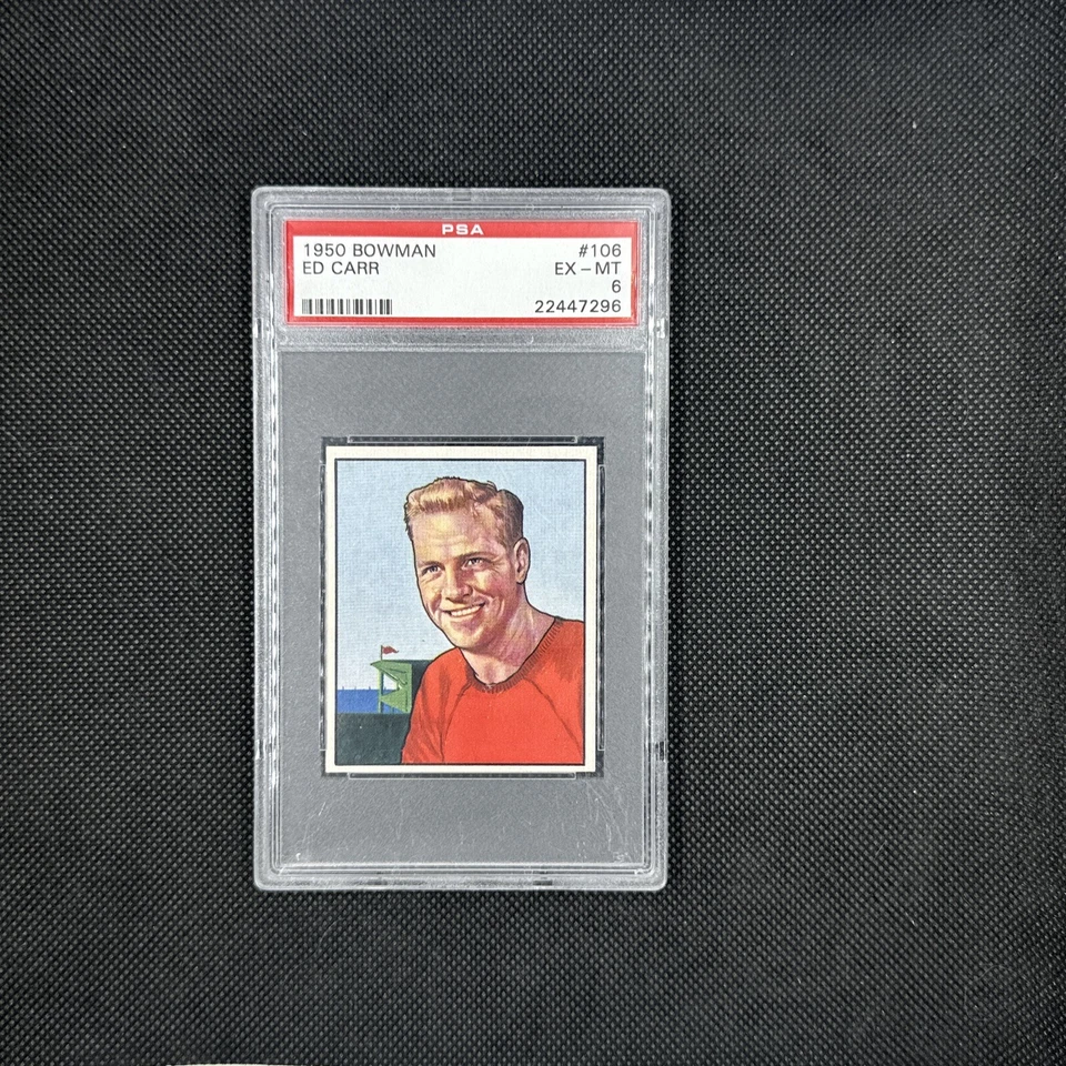 1950 Bowman #106 Ed Carr ROOKIE PSA 6 NM-MT - Image 1 of 2