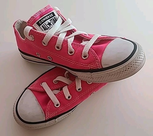 Converse ragazze rosa caldo Chuck Taylor All Star basse taglia 1