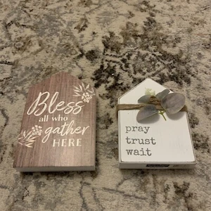 Segne alle, die sich hier versammeln & bete Vertrauen warten Dekor 2 Stück Wohndeko - Bild 1 von 3