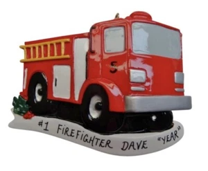 Personalized Firefighter Fire Truck Christmas Ornament  - Foto 1 di 1