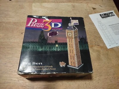 CLASSIC Puzz 3d Big Ben 52 Piece Miniature Puzzle - 100% Complete!! - Image 1 of 3