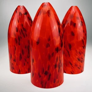 Juego de 3 pantallas de lámpara colgante de vidrio abstracto rojo en forma de botella de 5/8" - Imagen 1 de 4