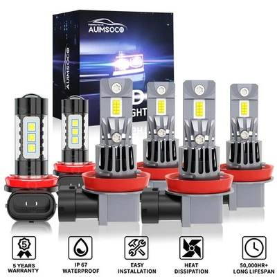 6X LED Headlight Hi-Lo Bulbs + Fog Lights Kit 6000K For 2013-2019 Nissan Sentra - Image 1 of 4