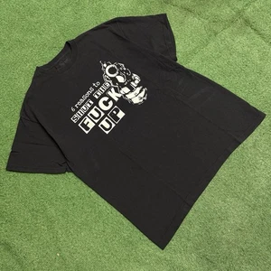 Vintage 90s Y2K “ 6 reasons to stfu” humor black T-shirt   Medium  - Picture 1 of 4