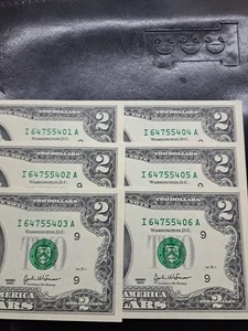 $2 bills in sequence order - Picture 1 of 4