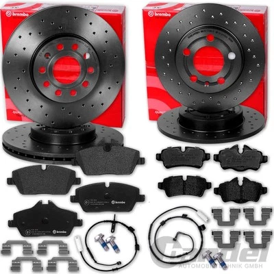 DISCHI FRENO BREMBO + PASTIGLIE ANTERIORI + POSTERIORI adatti per MINI R55 R56 R57 R58 R59 - Immagine 1 di 4