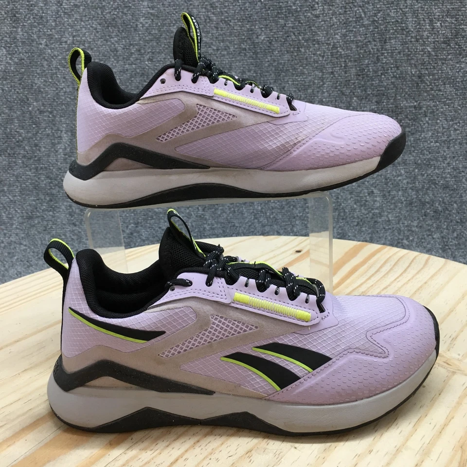 锐步鞋女式 6 Nanoflex Adventure 运动运动鞋 HR0417 紫色黑色 — 第 1/4 张图片