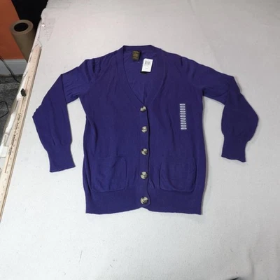 Suéter Grace Elements Mujer XL Azul Cárdigan Mezcla Cachemira Preppy Abuela Nuevo Foto 1 de 4