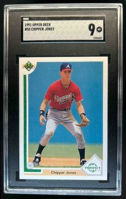 Upper Deck Chipper Jones Rookie RC #55 1991 Braves SGC 9 Foto 1 de 2