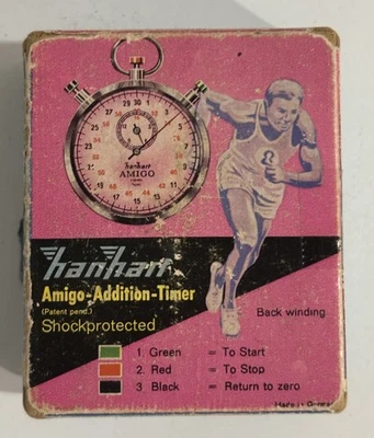Temporizador vintage HanHart Amigo-adición-súper 1/10 seg. Cronómetro en caja Foto 1 de 4
