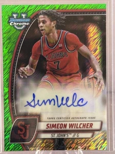 Bowman U 2024-25 cromo #71 Simeon Wilcher Prospects brillo verde automático St. John - Imagen 1 de 2