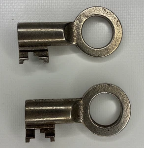 Vintage 2" Brass Hollow Barrel Skeleton Key Lot of 2 - Picture 1 of 6