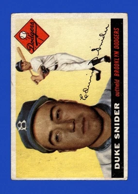1955 Topps Set-Break #210 Duke Snider baja calidad (arruga) *GMCARDS* Foto 1 de 2