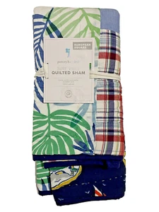 Pottery Barn Kids Surf Vibes Euro Quilted Sham Blue - Picture 1 of 4
