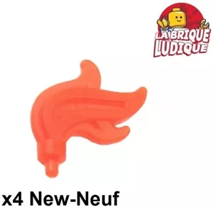 Lego 4X Minifig Headgear Flamme Flame Plume Trans Neon Orange 64647 New - Picture 1 of 1