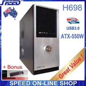 SPEED H698 USB3 Computer Case + ATX-550W PSU for Office Home PC (Free Keyboard) - Picture 1 of 8