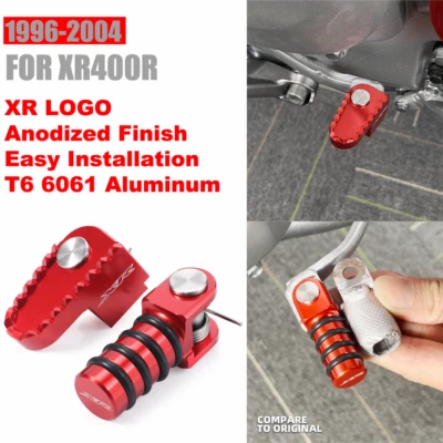 Para HONDA XR400R 1996-2004 CNC Palanca de cambios Punta de clavija Pedal de freno Placa de paso Foto 1 de 4