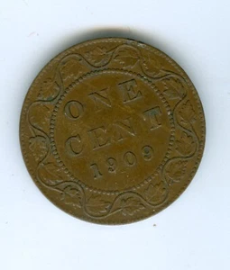CANADA 1909 LARGE CENT--CIRCULATED - Picture 1 of 2