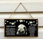 PUG DOG #2 - Sign with Handy Kitchen Conversion Chart *Dry & Liquid Measures