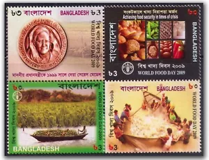 Bangladesh 2009 World Food Day Fishing Cuisine Gastronomy Stamps 4v se-Tenant - Picture 1 of 2