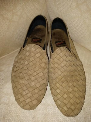 Vintage AEROSOLES Woven Leather Khaki Shoes Loafers Casual Slip-On Women 8.5 - Imagem 1 de 4