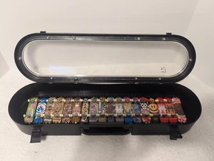 Tech Deck Carrying Display Case with 18 fingerboard mini Skateboards Accessories - Picture 1 of 9