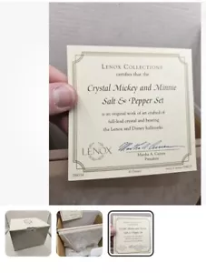 Lenox Mickey & Minnie Mouse Crystal Salt and Pepper Shakers Made in Germany NIB - Picture 1 of 5