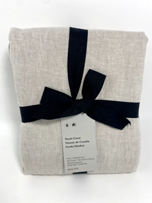 Funda nórdica West Elm lino europeo King/Cal King lino natural beige nueva con etiquetas Foto 1 de 4