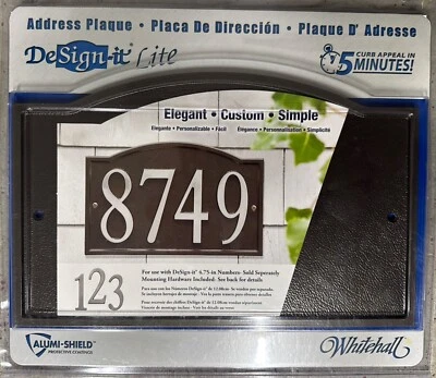 Placa de dirección Whitehall Bronze Design-It Lite-11" x 7"-placa rectangular bronce Foto 1 de 2