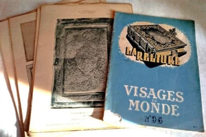 Lot Revue Visage du Monde La reliure + 23 planches Reliure et cuirs d'art La déc - Picture 1 of 7