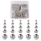 1000 pièces 304 perles rondes en acier inoxydable métal lisse solide rondelle espaceur lâche