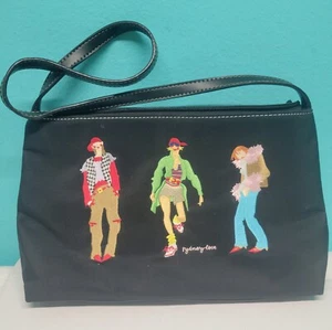 Sydney Love Women Handbag Shoulder Black Multicolor Ladies Embroidered 11x7 - Picture 1 of 12